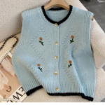 Song-i Flower Knit Vest