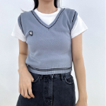 Свободный размер-Серый-Жилеты