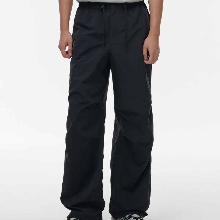 Nylon Parachute Pants [Black]