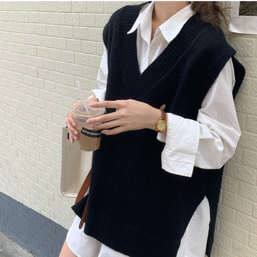 Eunple V-Neck Knit Vest