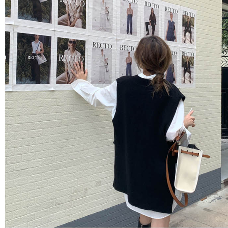 Eunple V-Neck Knit Vest