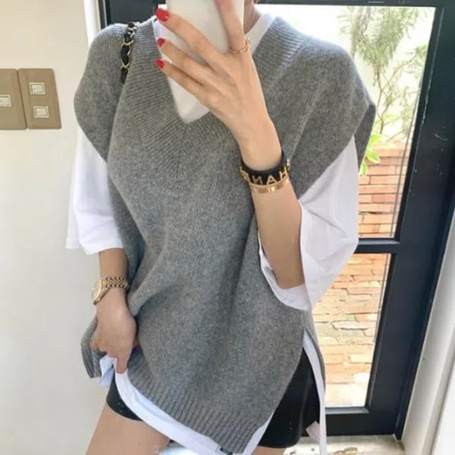 Eunple V-Neck Knit Vest