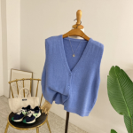 Свободный размер-Синий-Жилеты