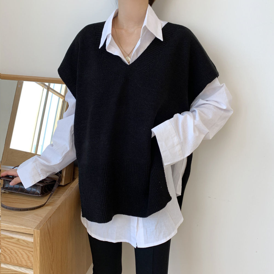 Oversized Knit Vest