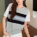 Binluck Layered Stripe Knit Vest