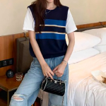 Binluck Layered Stripe Knit Vest