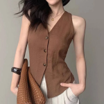 Summer V-Neck Sleeveless Suit Vest