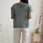 V-Neck Mesh Knit Vest