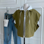 Oversized Collar Button Vest