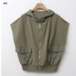 Color-Block Hooded Zip-Up Vest