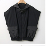 Color-Block Hooded Zip-Up Vest