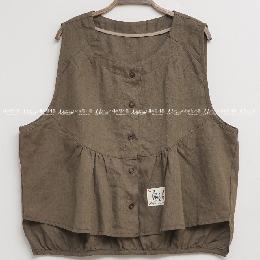 Ramo Shirring Linen Vest