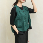 Ramo Shirring Linen Vest