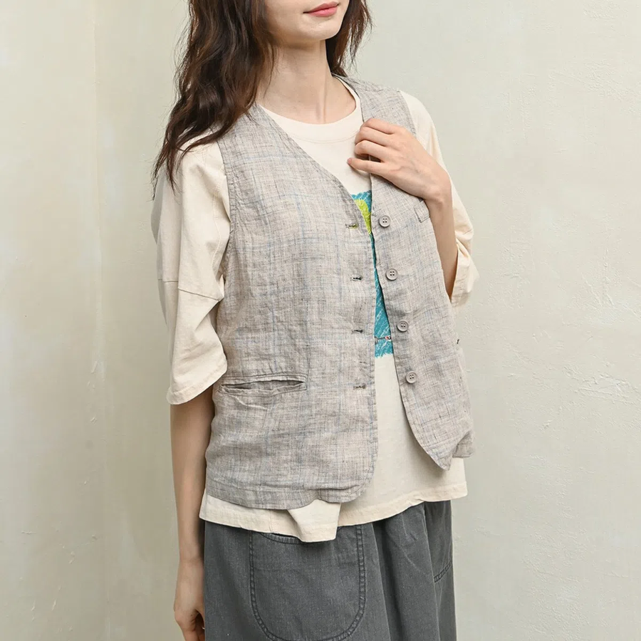 Blank Check Linen Vest