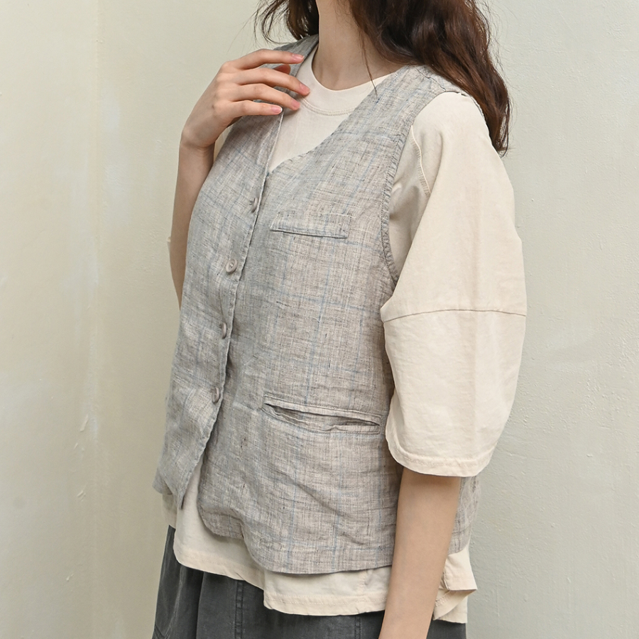 Blank Check Linen Vest
