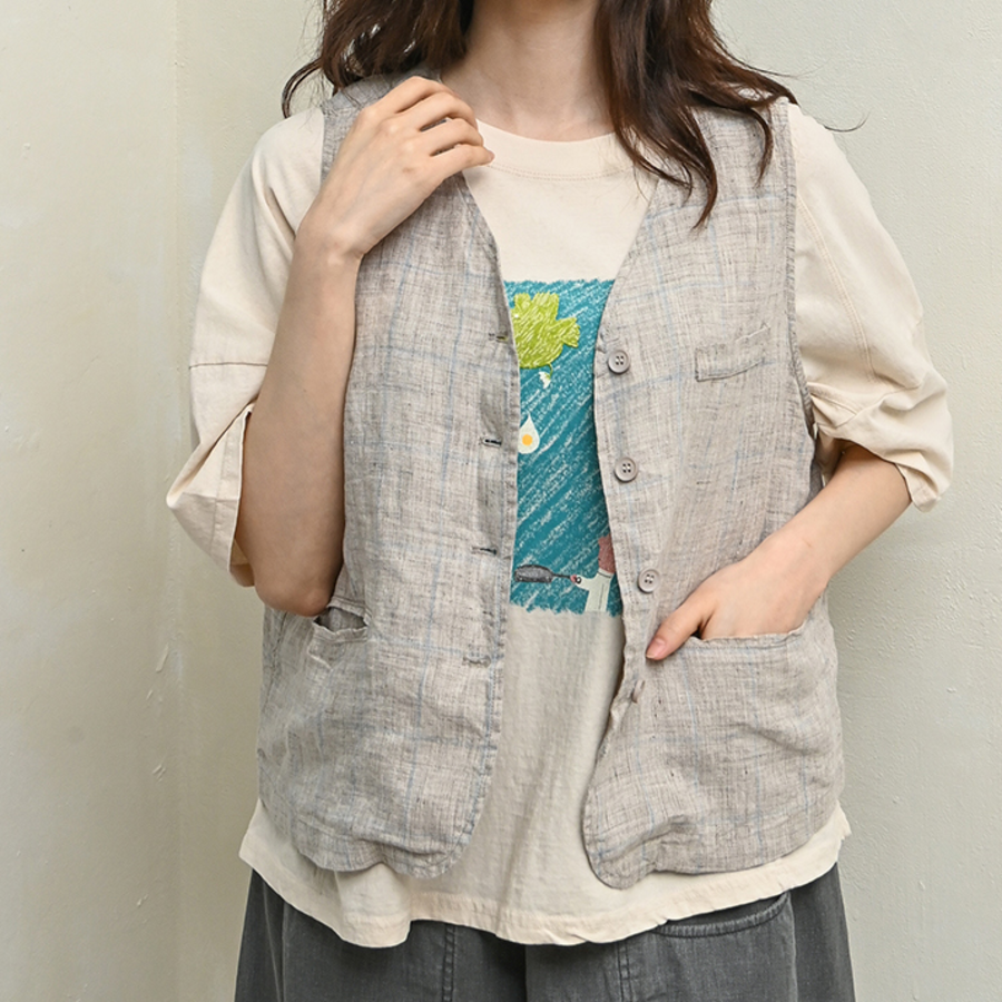 Blank Check Linen Vest