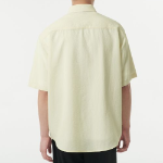 Relaxed Linen-Like Short Sleeve Shirt (Lemon)