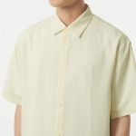 Relaxed Linen-Like Short Sleeve Shirt (Lemon)
