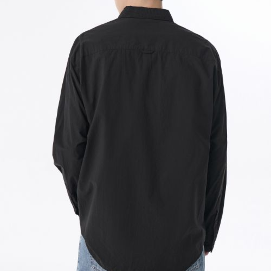 Relaxed Soft Poplin Shirt (Warm Ash Grey)