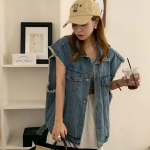 Liwood Medium Blue Vintage Denim Vest