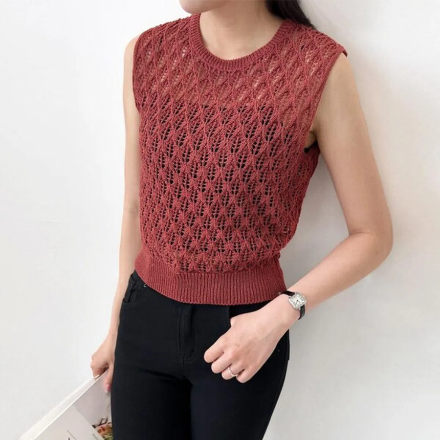 Brick Mesh Knit Vest