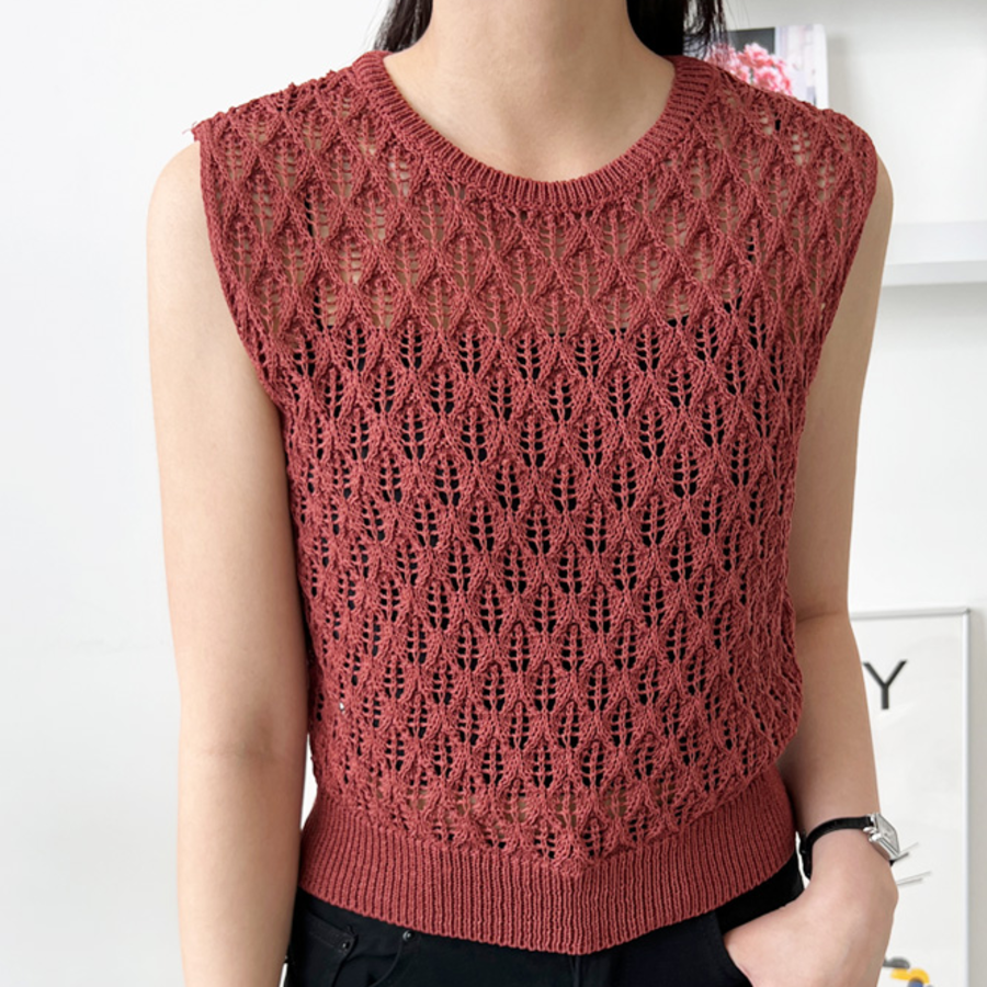 Brick Mesh Knit Vest