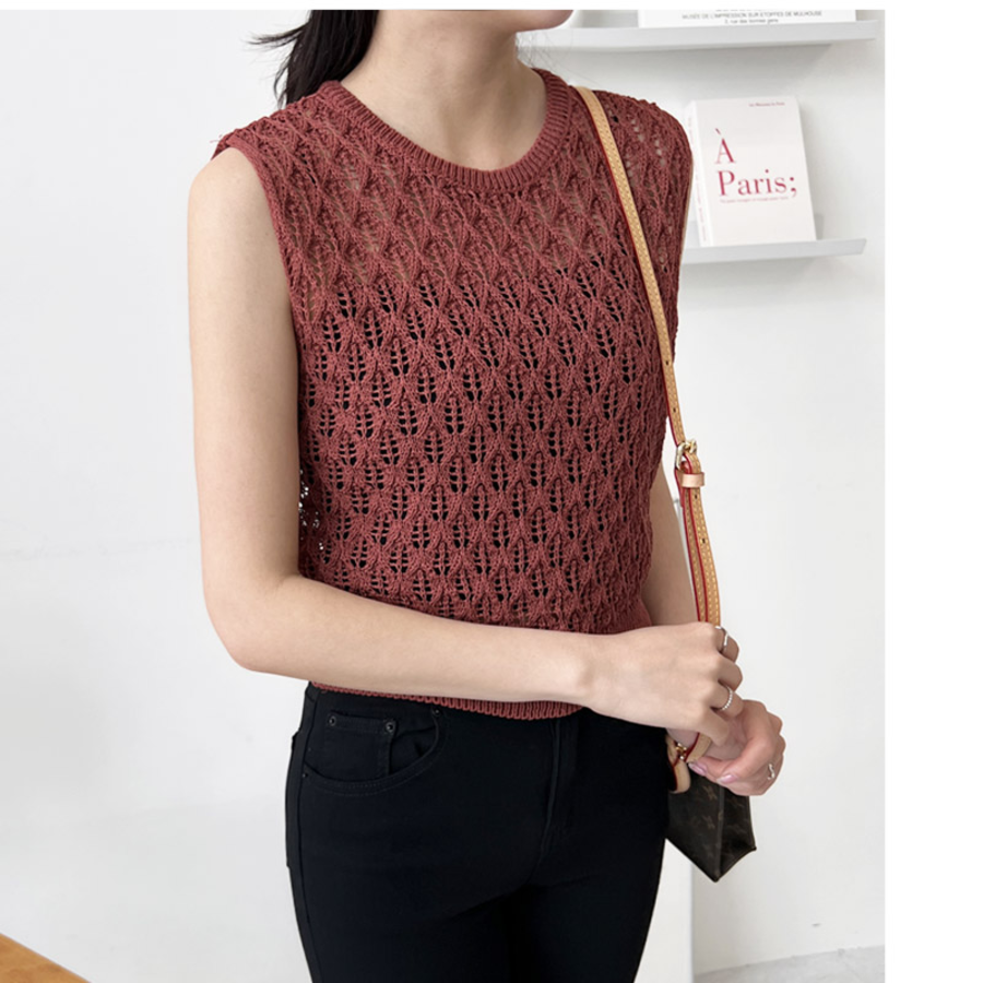 Brick Mesh Knit Vest