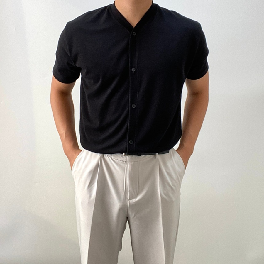 Semi-Muscle Fit Summer Short Sleeve Cardigan