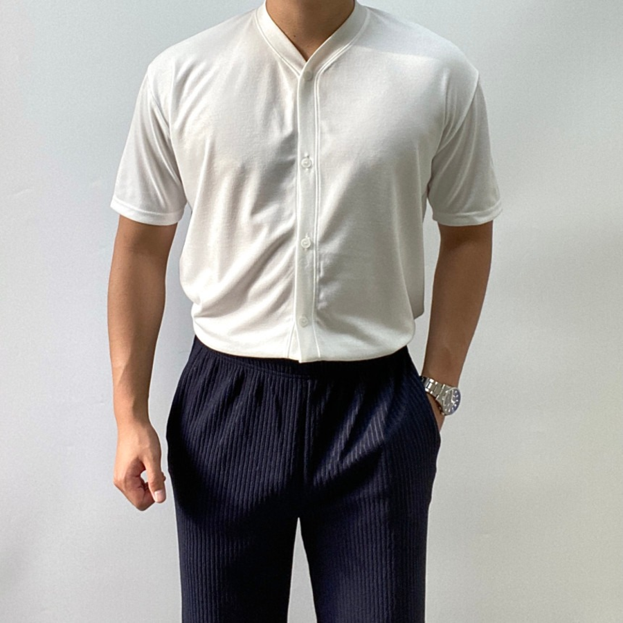 Semi-Muscle Fit Summer Short Sleeve Cardigan