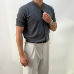 Semi-Muscle Fit Summer Short Sleeve Cardigan