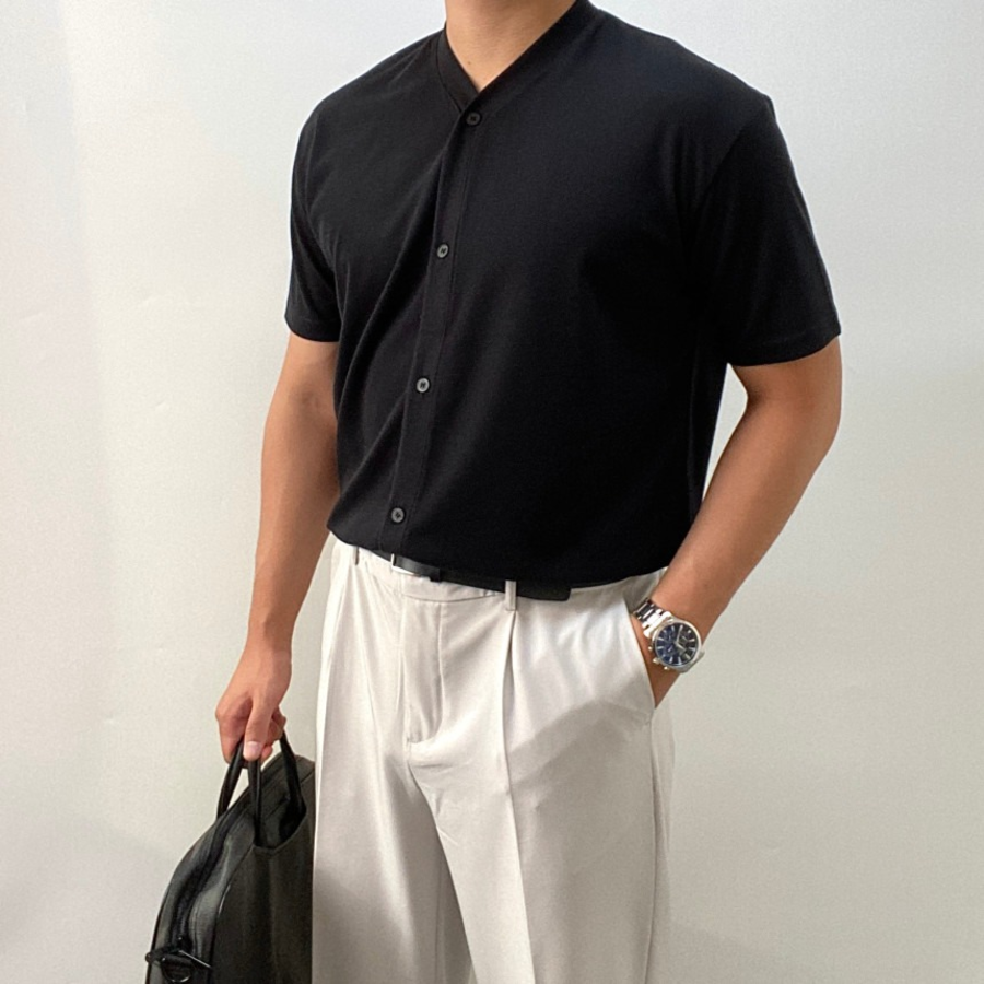 Semi-Muscle Fit Summer Short Sleeve Cardigan