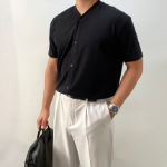 Semi-Muscle Fit Summer Short Sleeve Cardigan