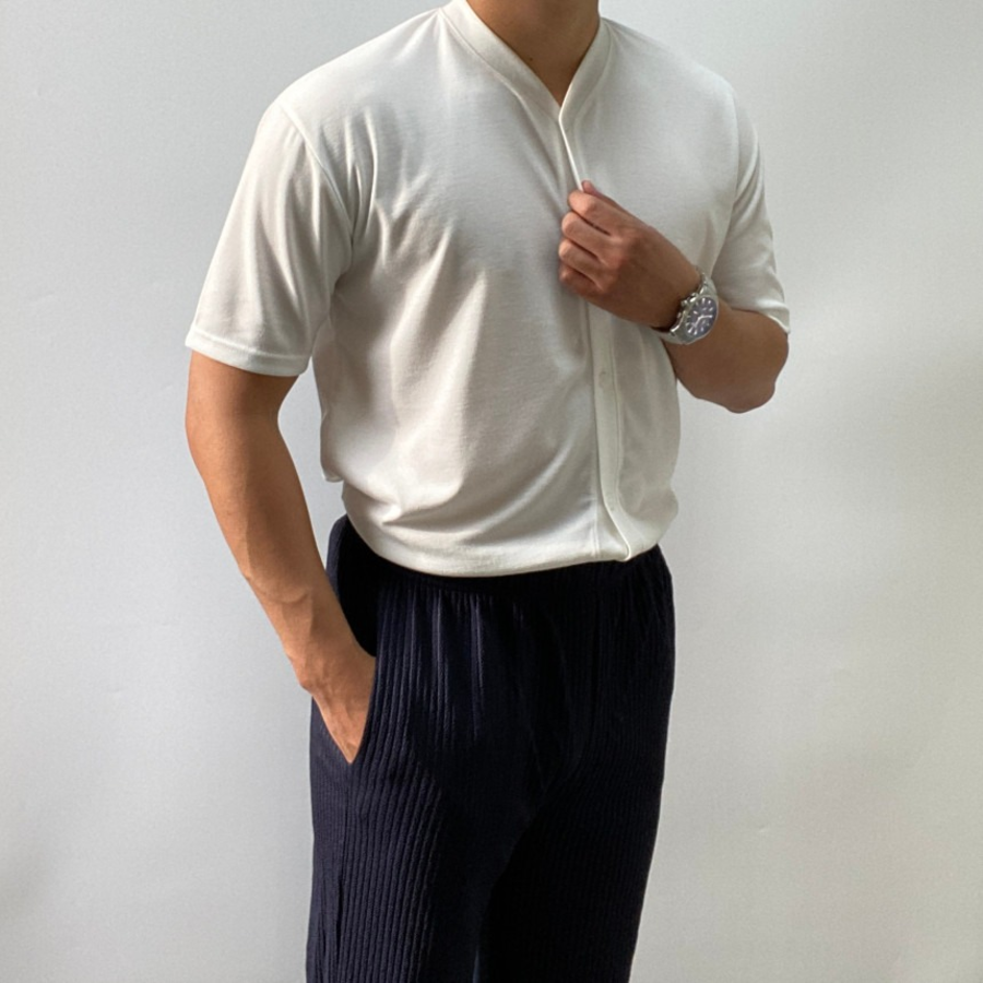 Semi-Muscle Fit Summer Short Sleeve Cardigan