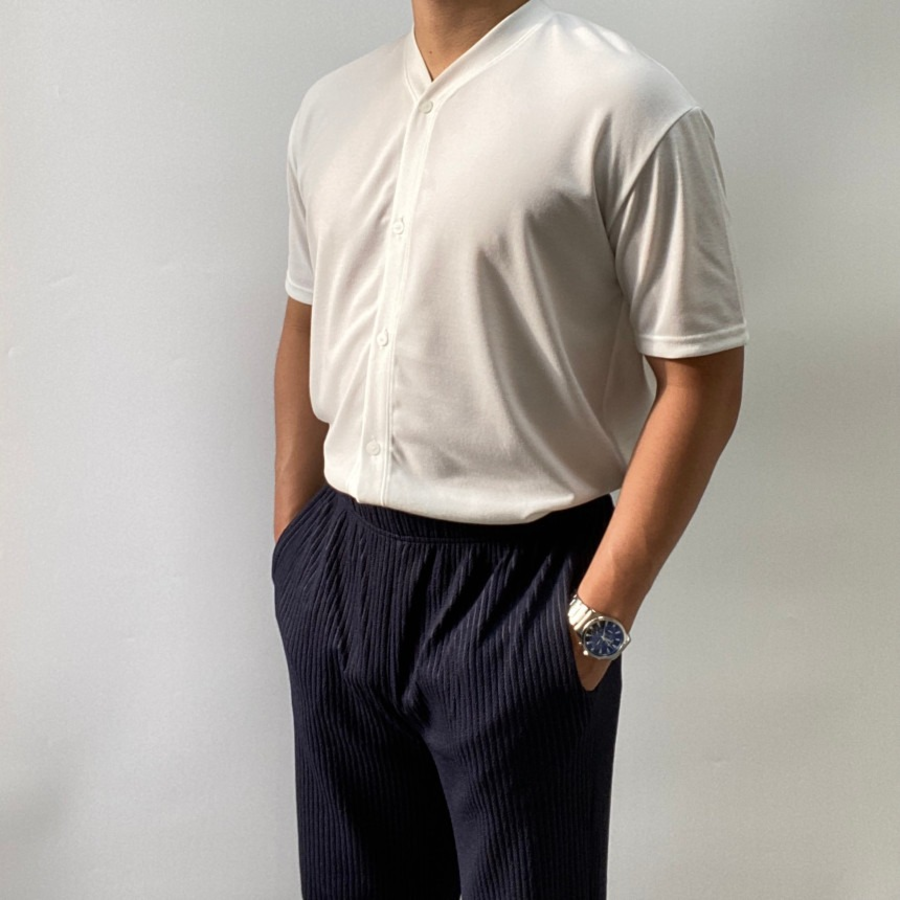 Semi-Muscle Fit Summer Short Sleeve Cardigan