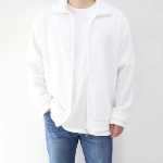 Oversized Two-Way Collar Knit Zip-Up Cardigan