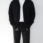 Oversized Two-Way Collar Knit Zip-Up Cardigan