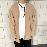 Linen Yukata-Style Summer Long Cardigan