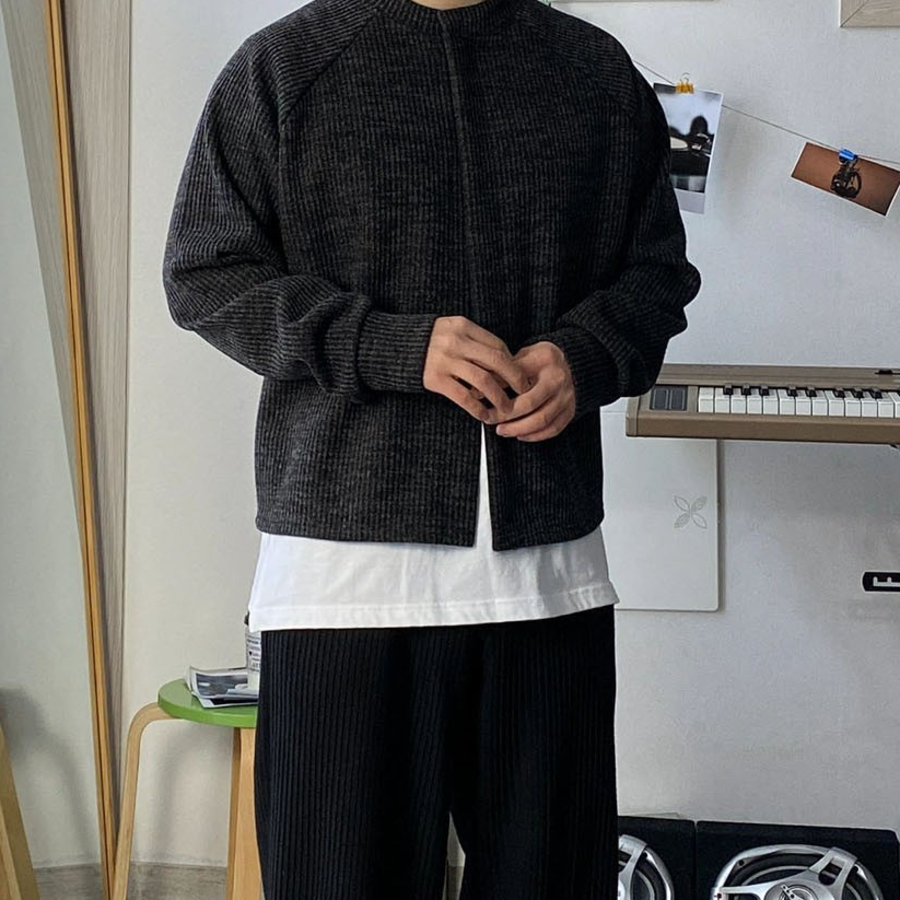 Washer-Friendly Ribbed Knit Crop Cardigan