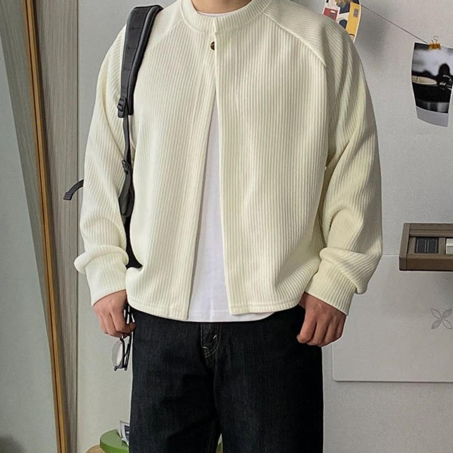 Washer-Friendly Ribbed Knit Crop Cardigan