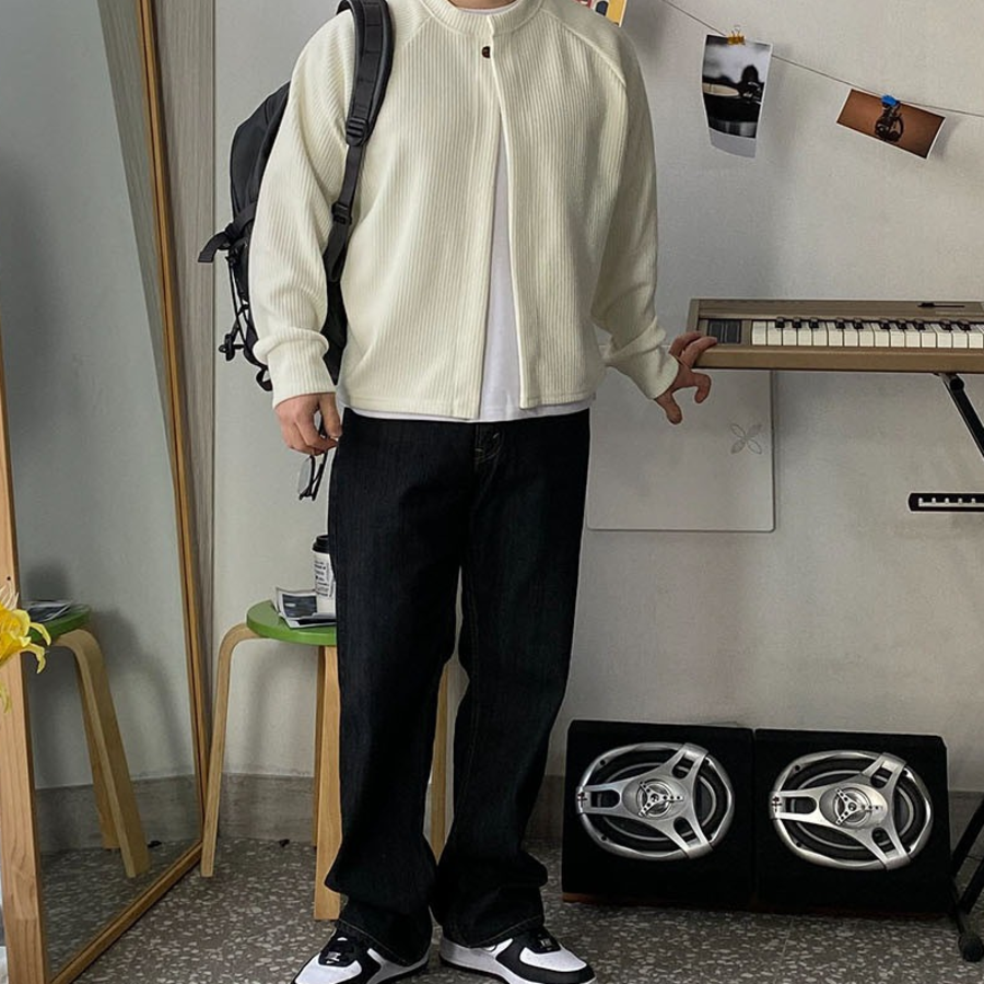 Washer-Friendly Ribbed Knit Crop Cardigan