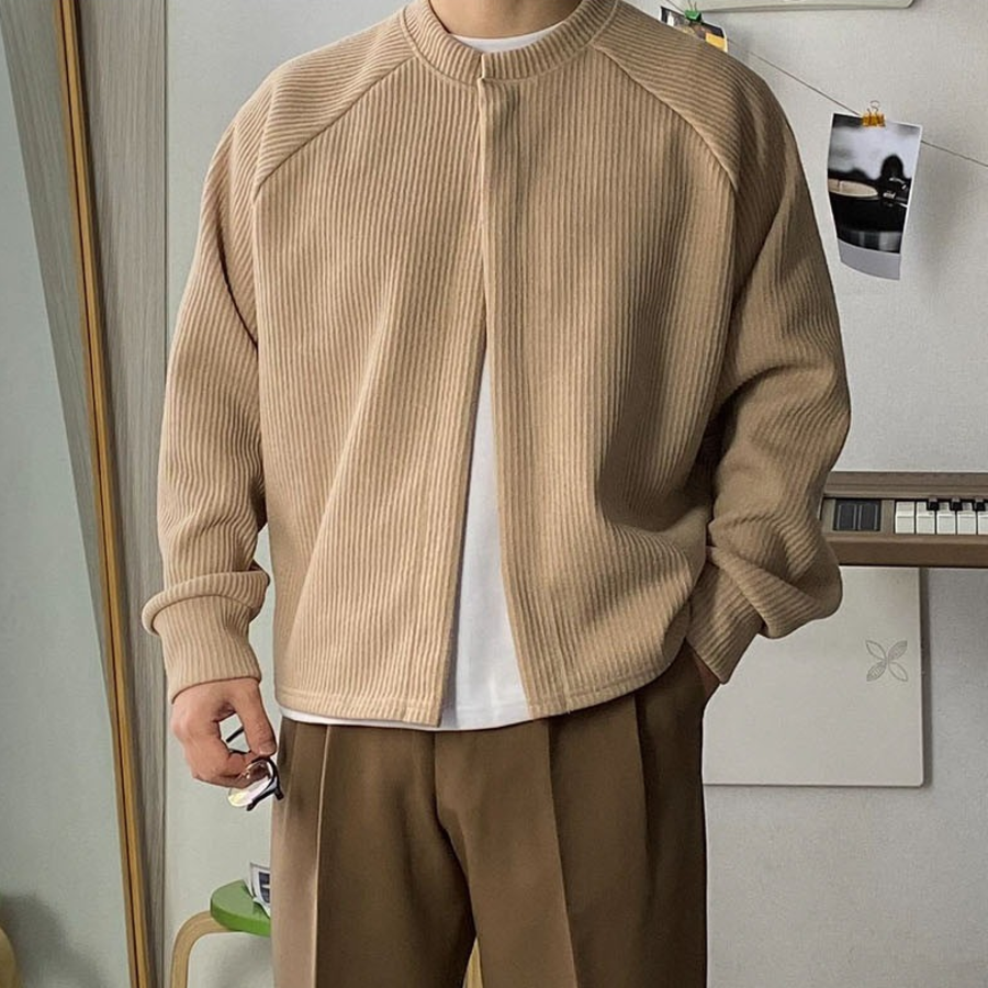 Washer-Friendly Ribbed Knit Crop Cardigan