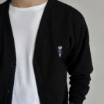 Men's Plus-Size Ribbed Embroidered Mid-Season Cardigan