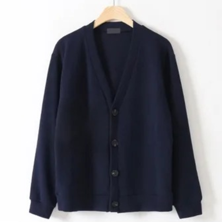 James V-Neck Plain Knit Cardigan (Plus Size)