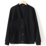 James V-Neck Plain Knit Cardigan (Plus Size)