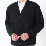 James V-Neck Plain Knit Cardigan (Plus Size)