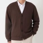 James V-Neck Plain Knit Cardigan (Plus Size)