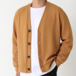 James V-Neck Plain Knit Cardigan (Plus Size)