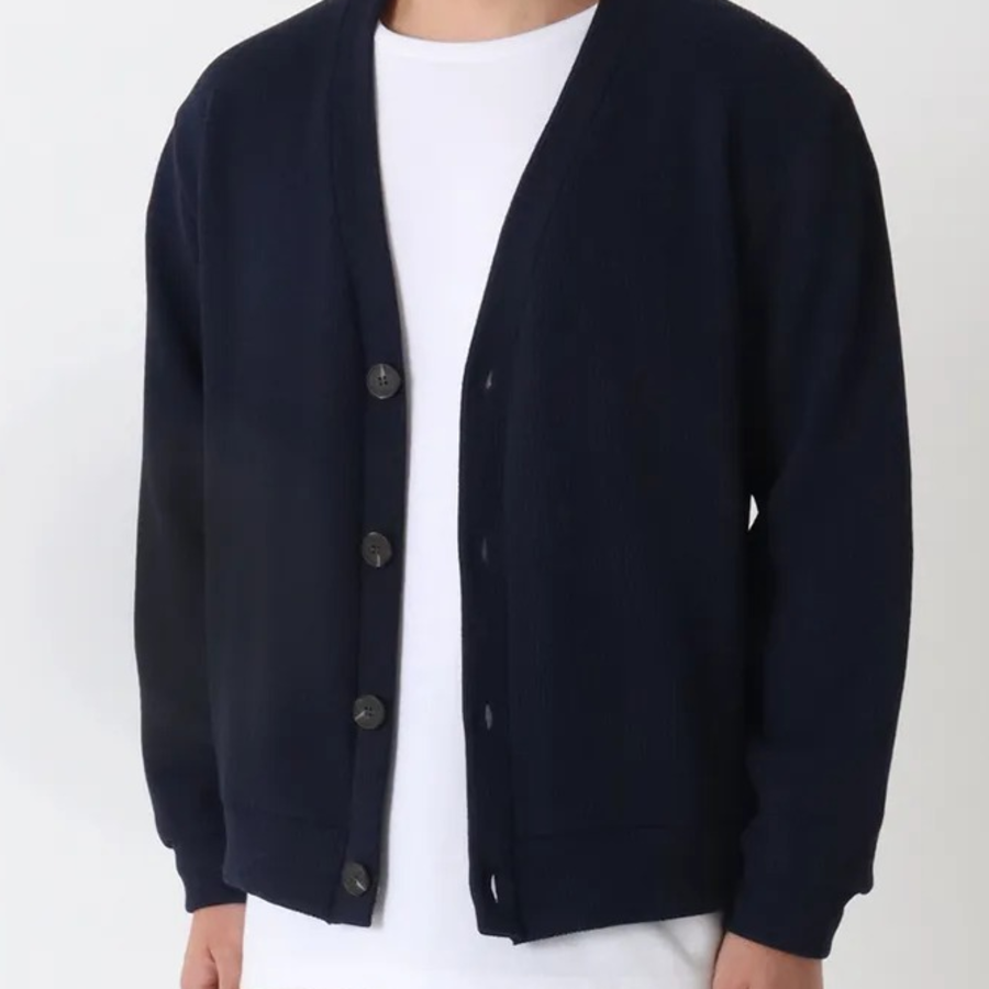 James V-Neck Plain Knit Cardigan (Plus Size)