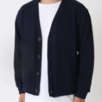 James V-Neck Plain Knit Cardigan (Plus Size)