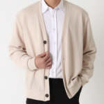 James V-Neck Plain Knit Cardigan (Plus Size)